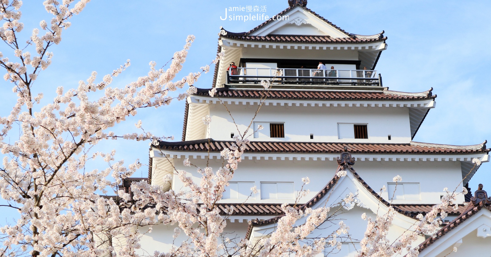 日本「會津若松城」欣賞櫻花開滿福島鶴ヶ城的浪漫美