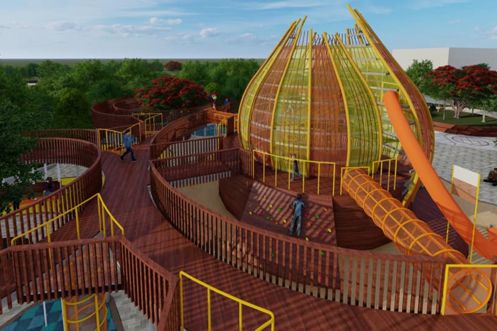屏東「洋蔥大福遊樂園」新景點！體驗9公尺高溜滑梯、高空步道
