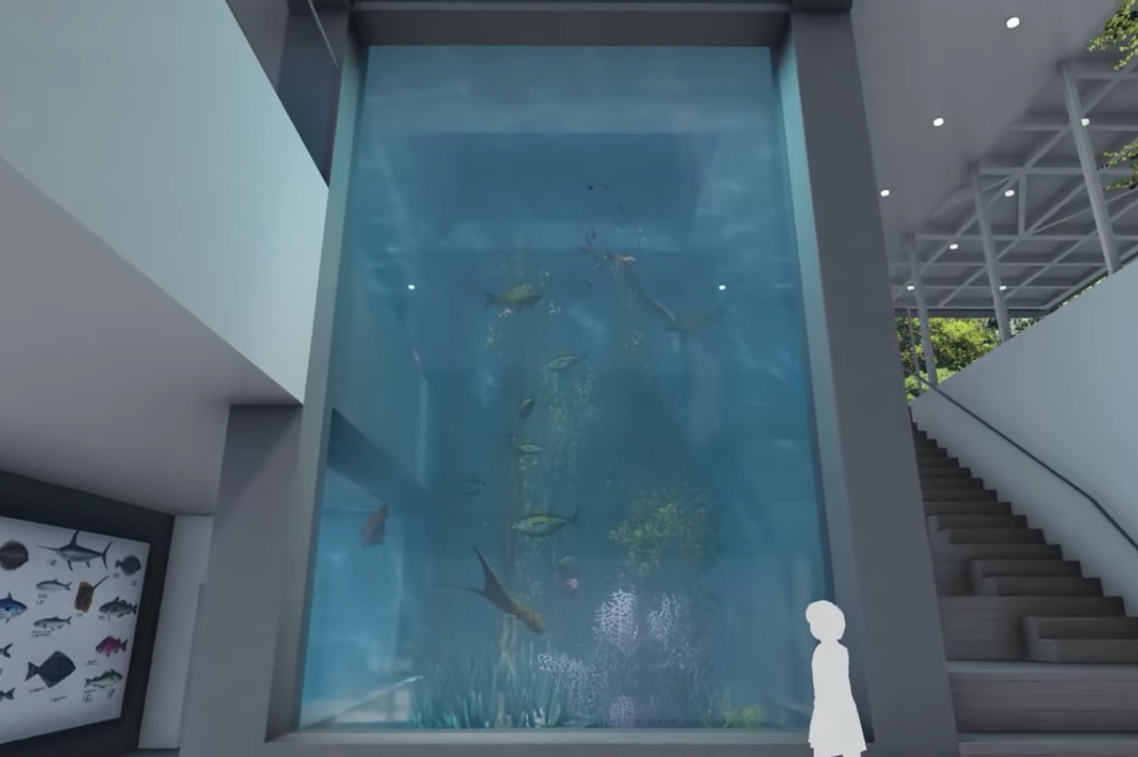 基隆「潮境智能海洋館」兩層樓高水族箱