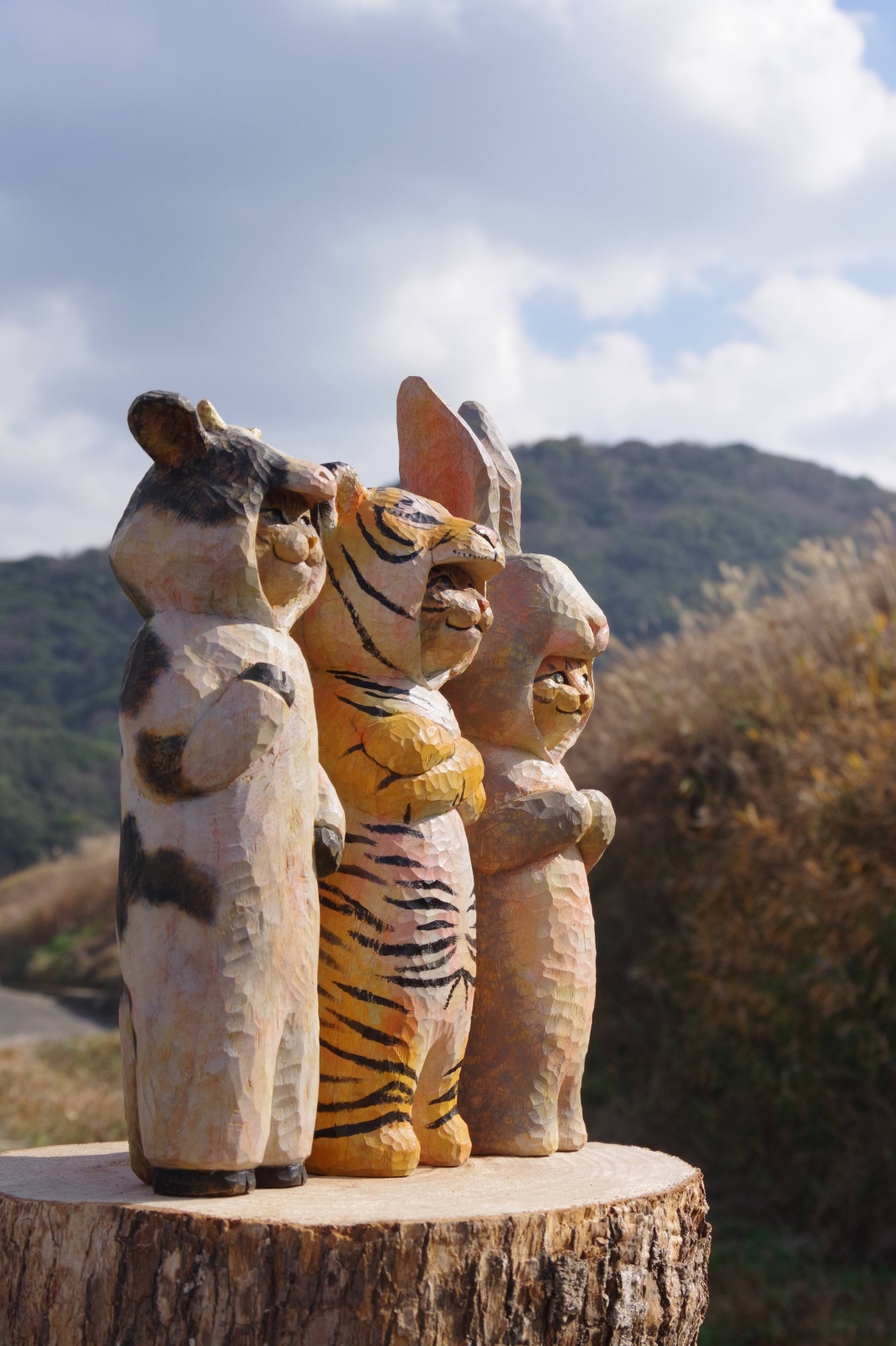 屏東車城鄉 看海美術館 極度日常屏東展貓咪雕刻作品