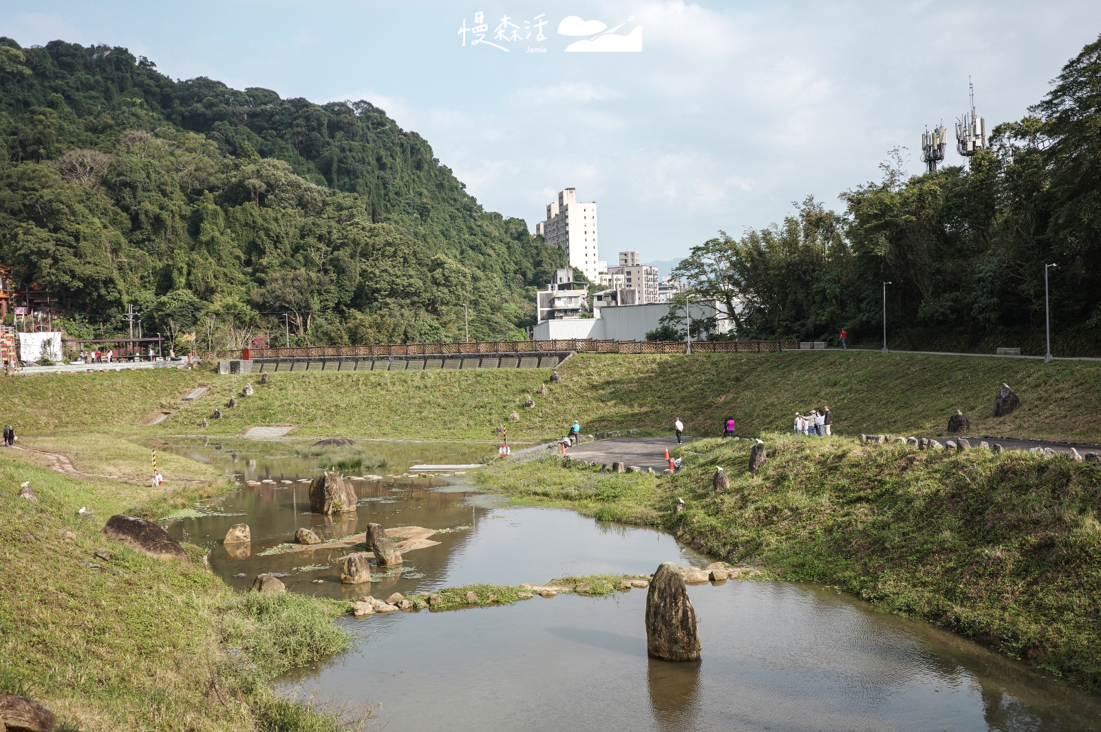 台北市內湖區 金瑞治水園區 青蛙石水尺