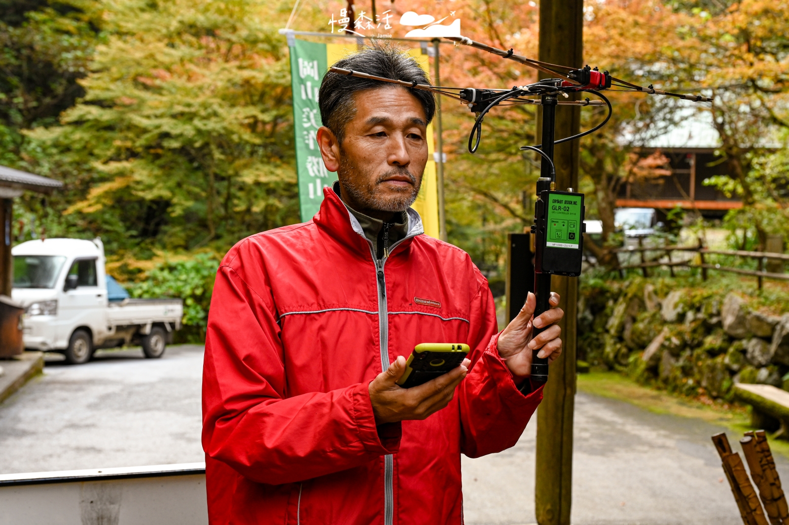 日本岡山縣真庭市 神庭瀑布自然公園 馴猴師