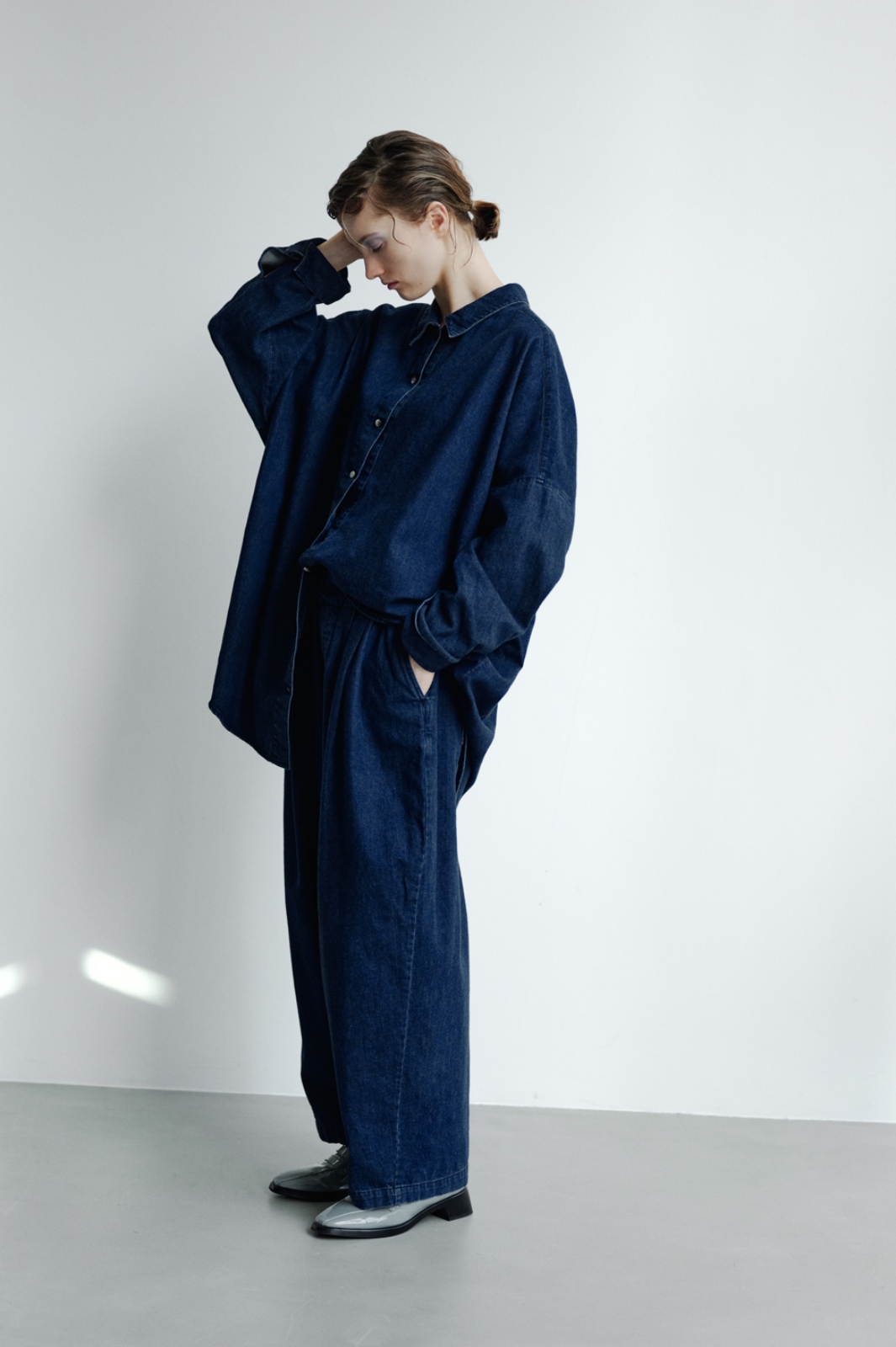 mizuiro ind Denim Tucked Wide Pants 打摺寬版丹寧褲