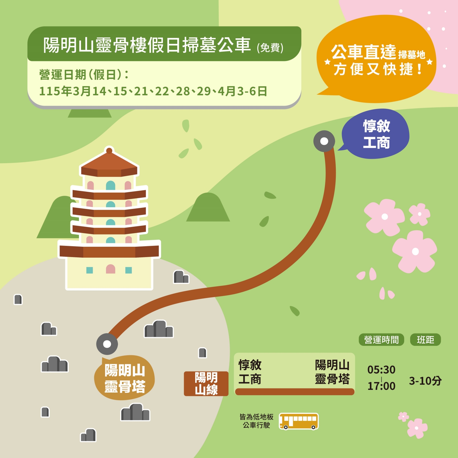 2026清明連假免費掃墓公車路線